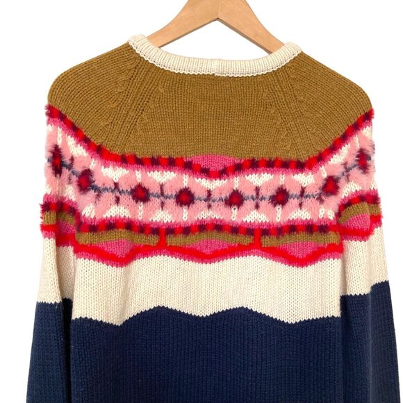Anthropologie Field Flower Fair Isle Camellia Sweater Pullover Wool Blend XS - Picture 7 of 15